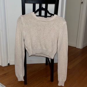Garage Beige Cropped Sweater